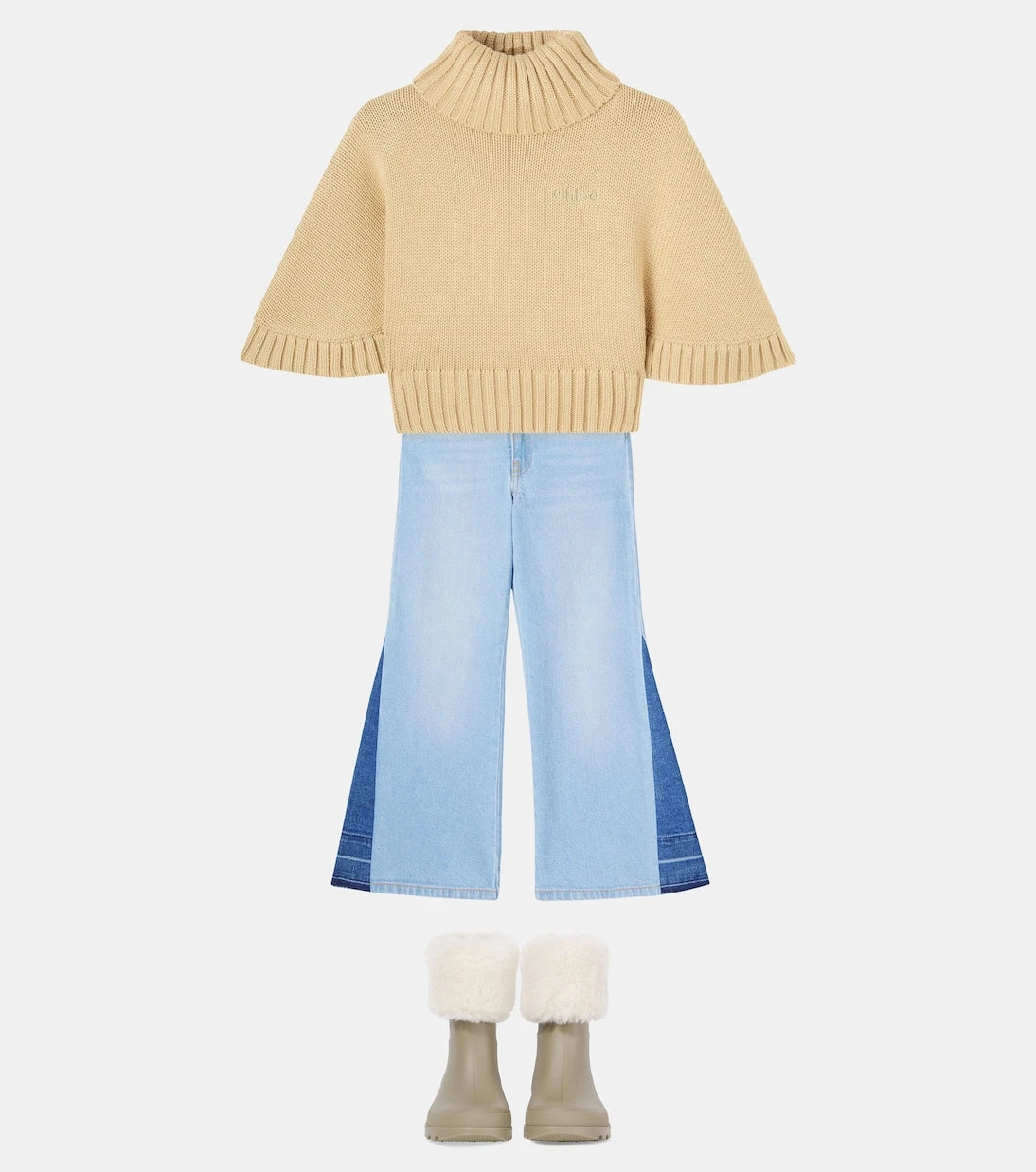 Chloé Kids - Turtleneck cotton and wool sweater