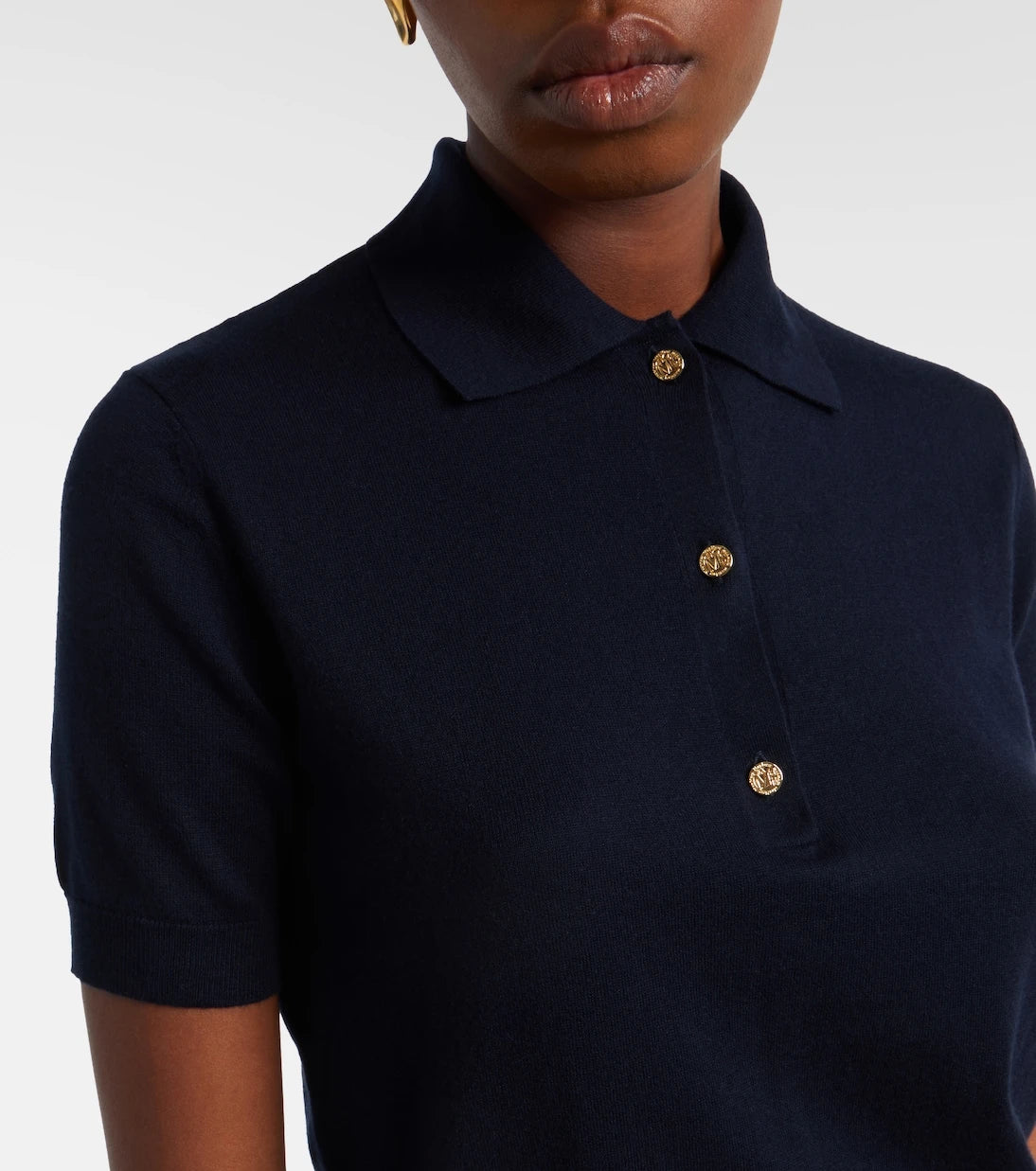 'S Max Mara - Cotton, silk, and cashmere polo sweater