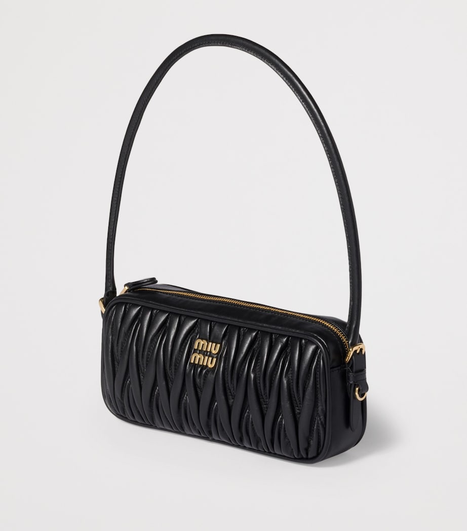 Black Matelassé Nappa Leather Pouch