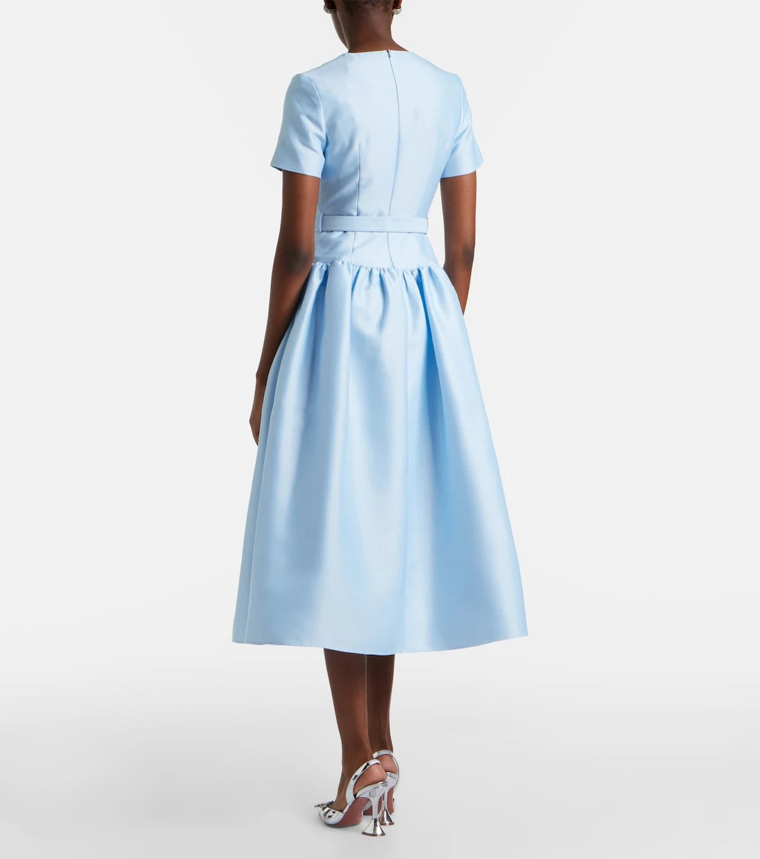 Self-Portrait - Belted taffeta midi dress