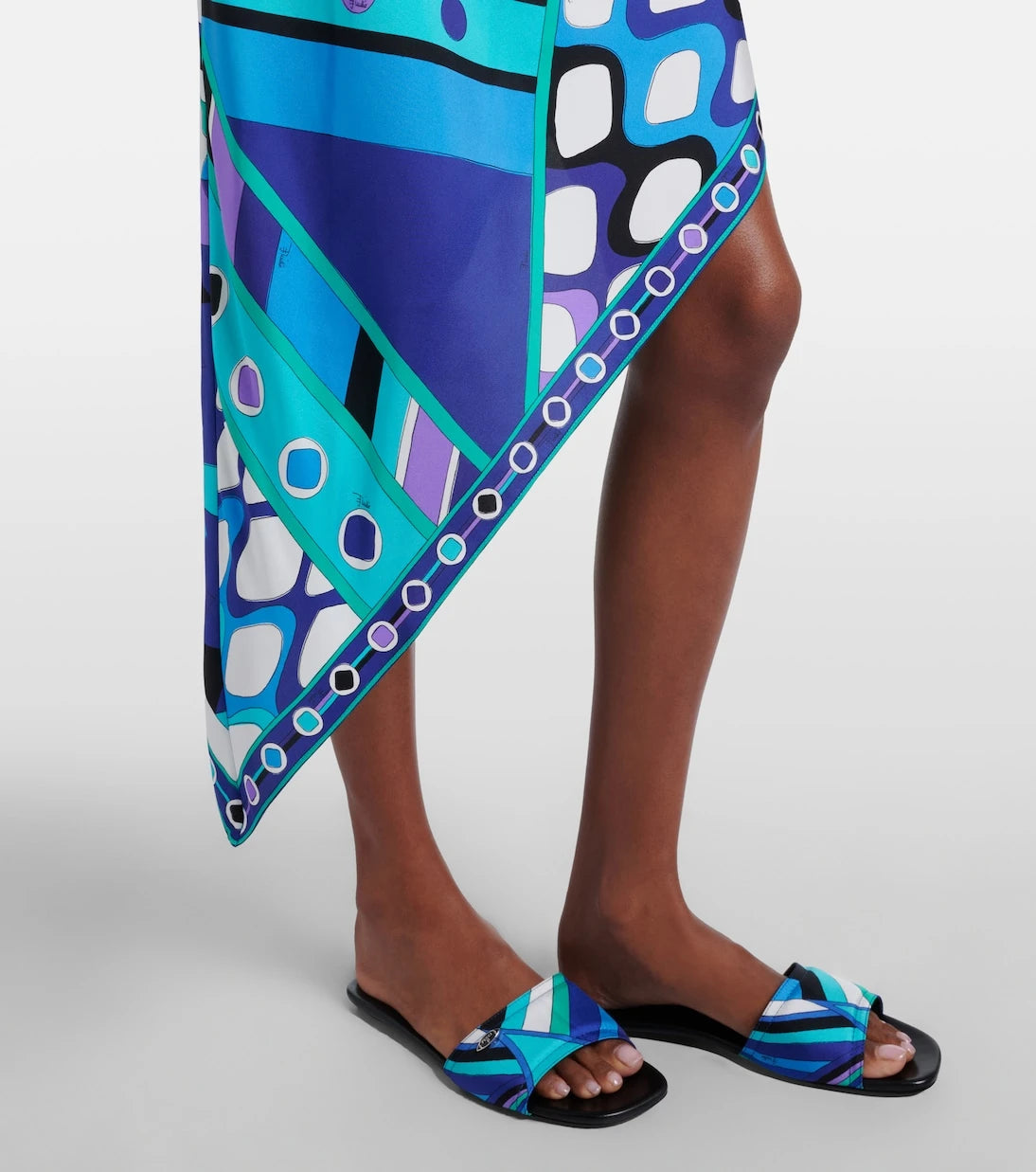 Pucci - Vivara asymmetric silk twill midi dress
