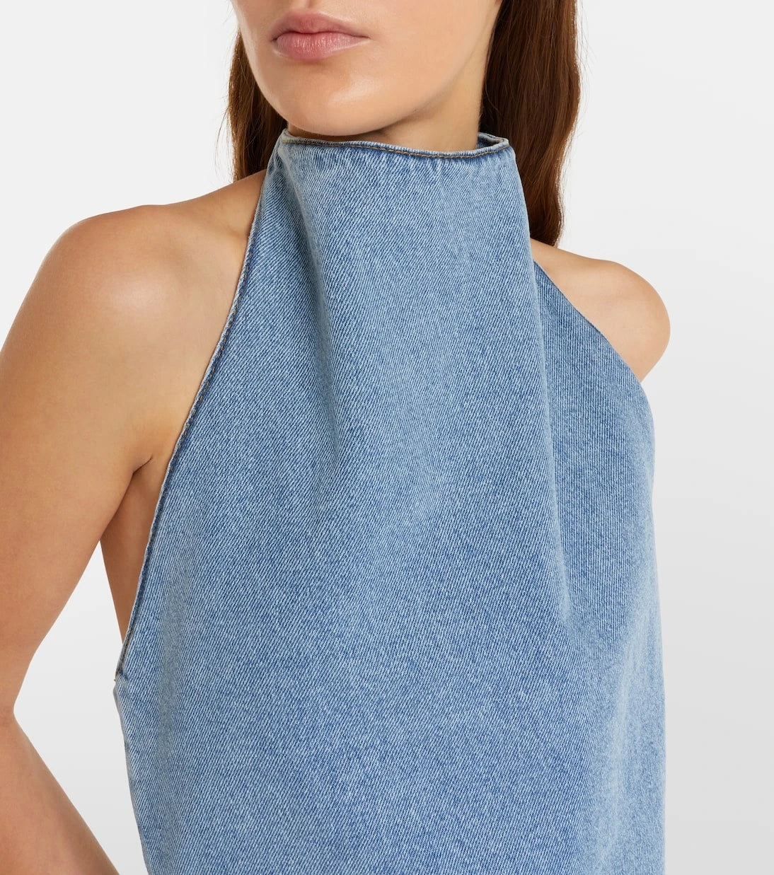Magda Butrym - Floral-appliqué denim minidress