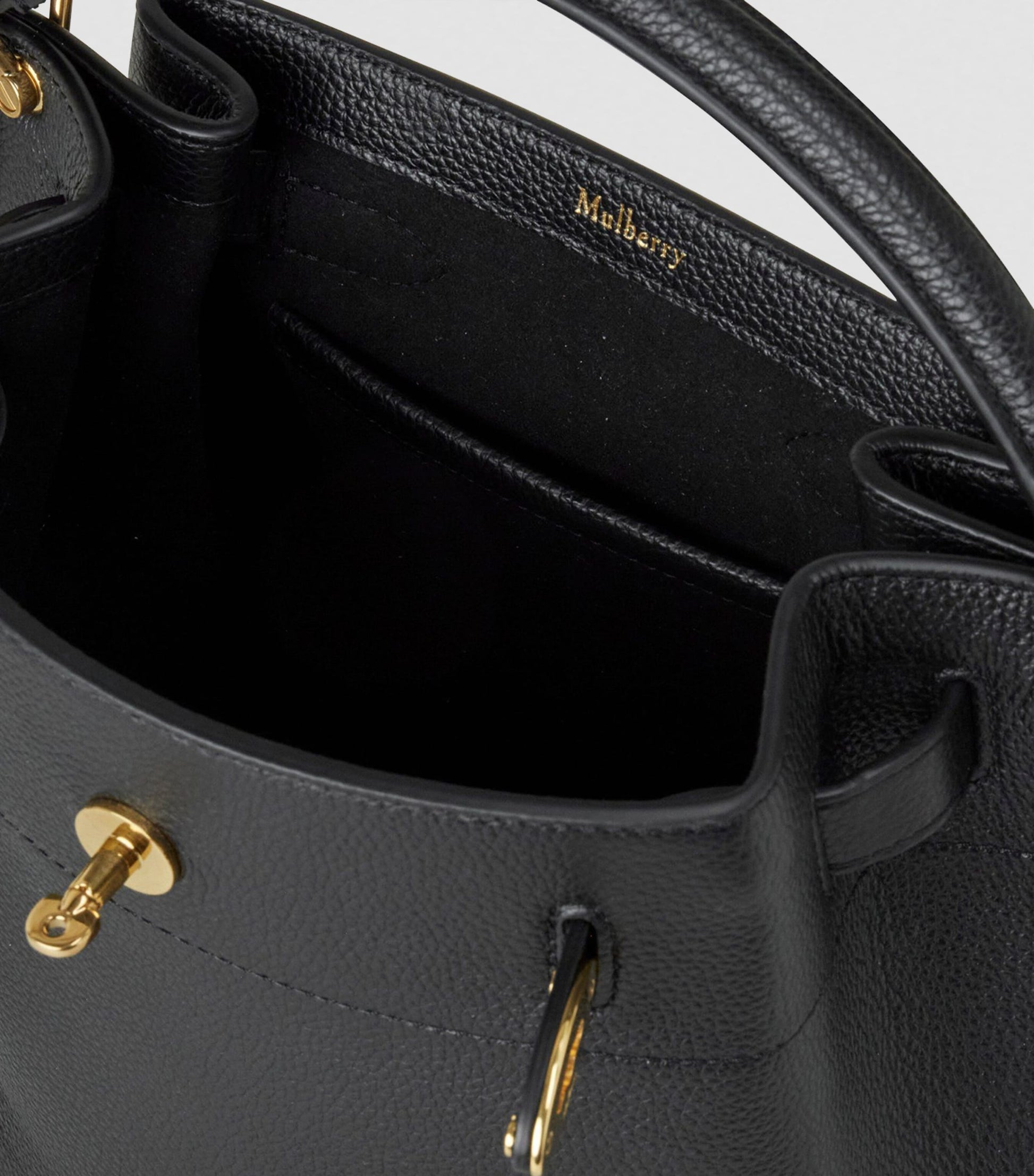 Mulberry Black Leather Islington Bucket Bag
