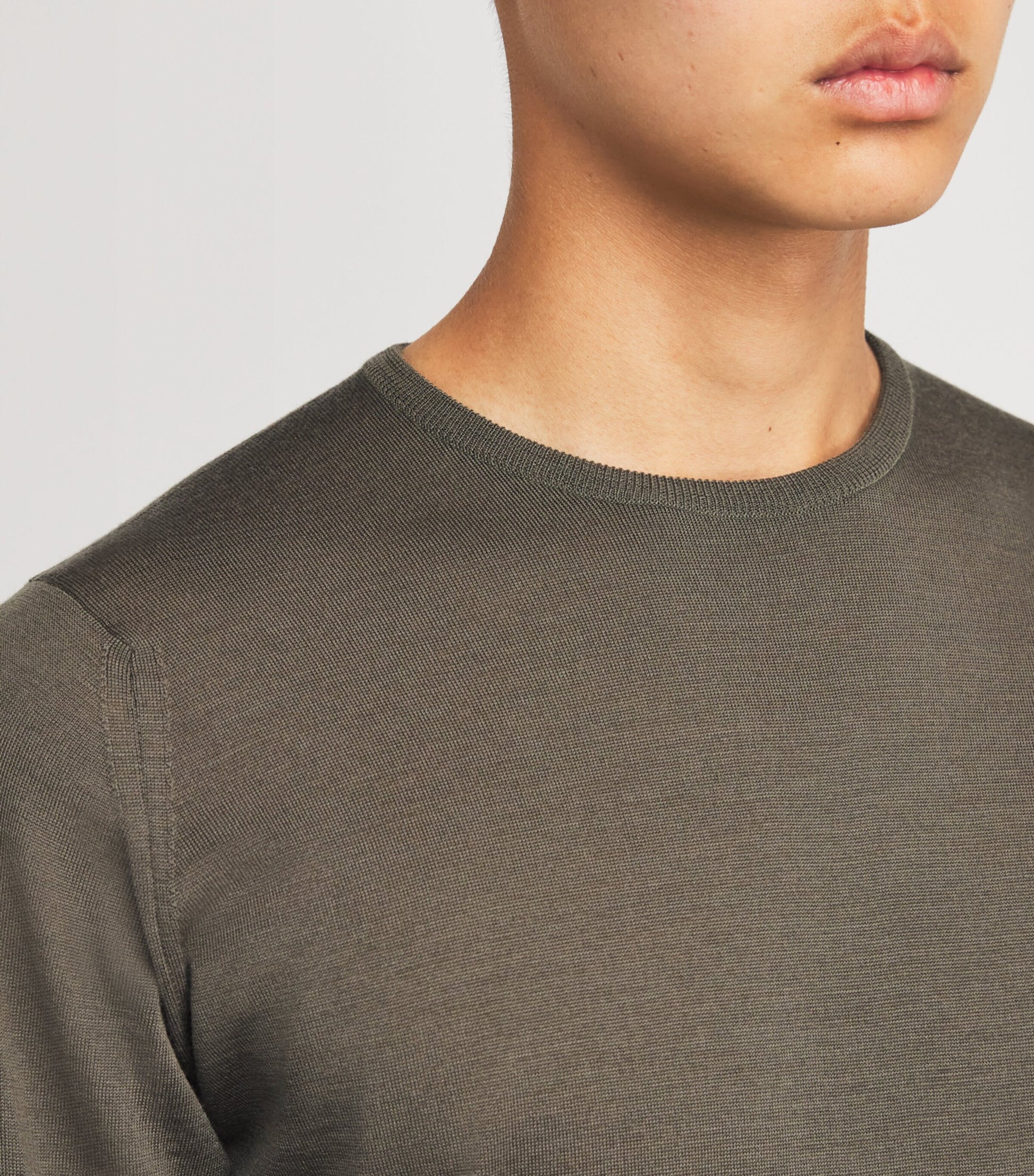 John Smedley Green Extra Fine Merino Wool Sweater