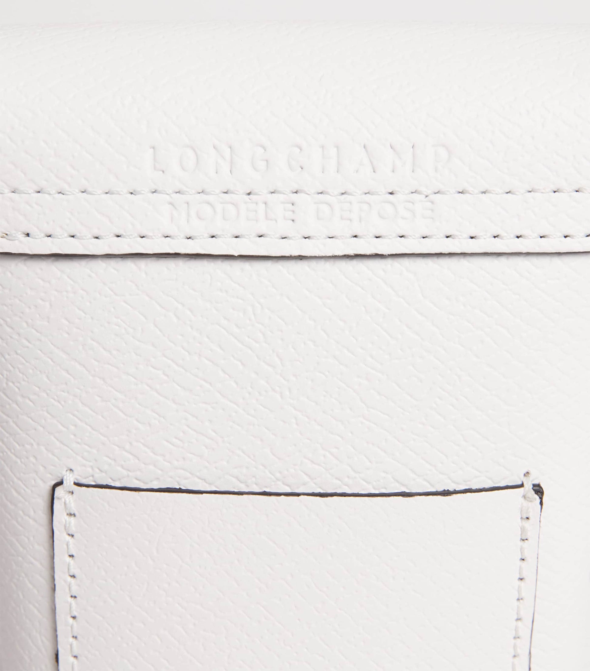 Longchamp White Leather Épure Phone Case with Strap