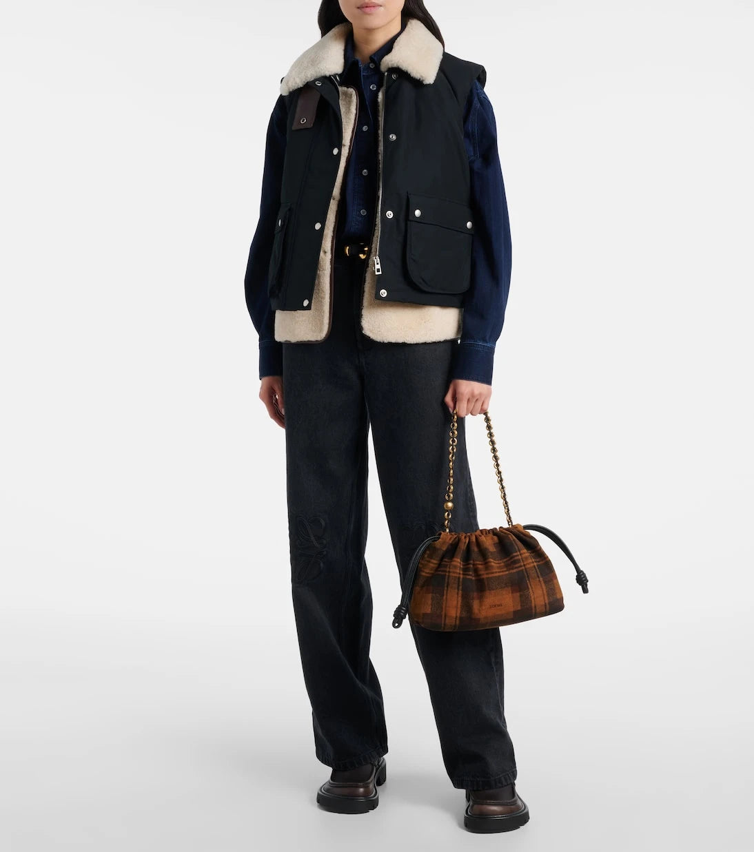 Loewe - سترة من مزيج القطن بلمسات من فرو القص