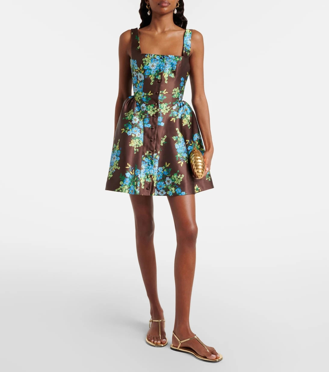 Alémais - Floral peplum satin minidress