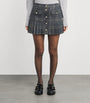 Pleated Check Mini Skirt GREY