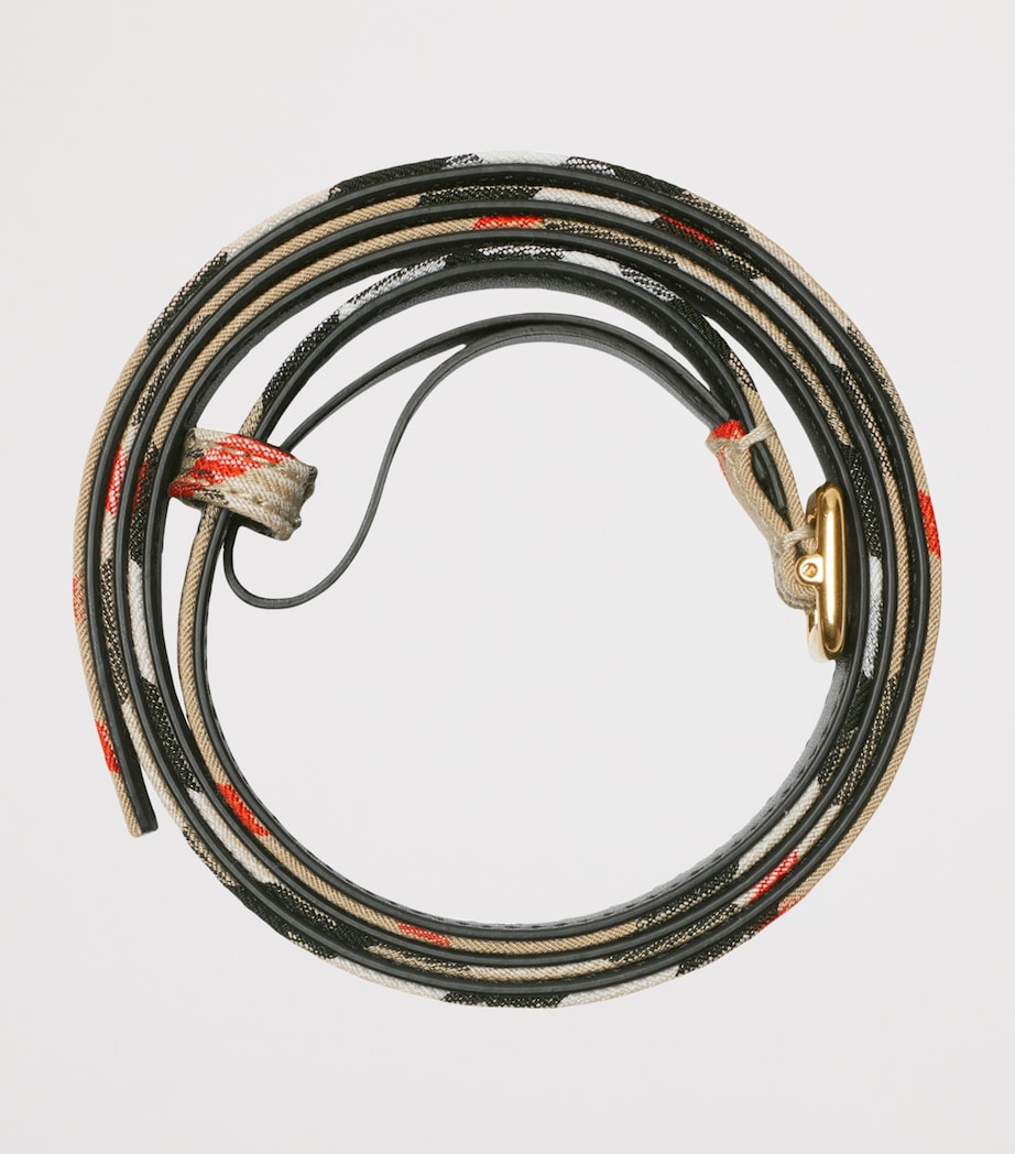 Beige Thin Check B Buckle Belt