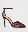 Gianvito Rossi Brown Suede-Mesh Peep-Toe Sandals 100