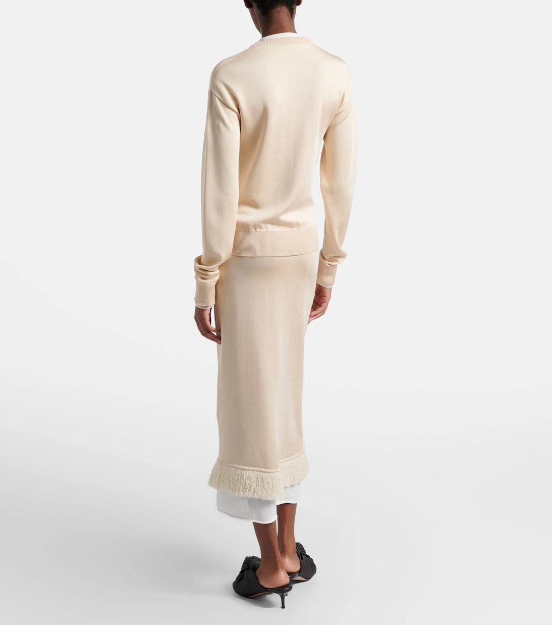 Bottega Veneta - Knitted silk midi skirt