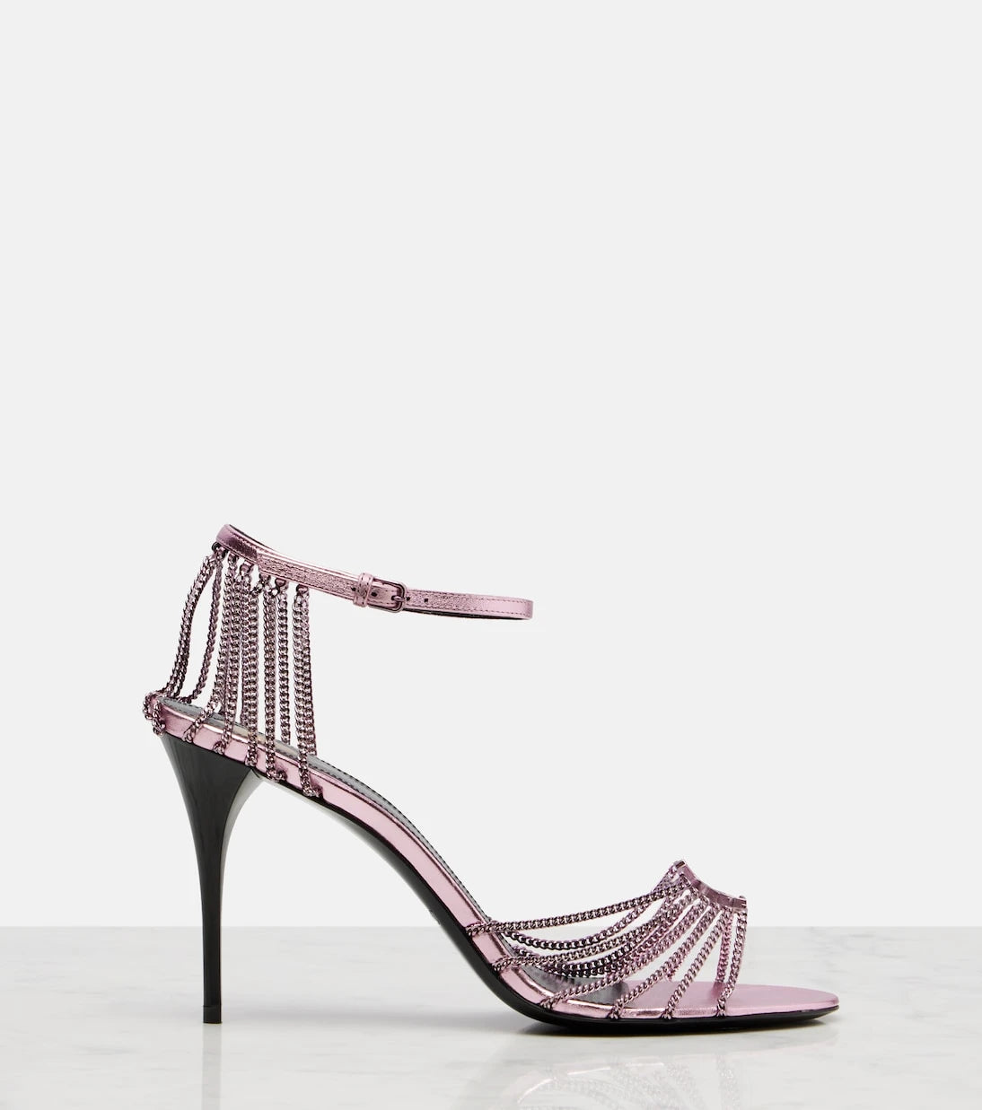 Saint Laurent - Babylone 90 leather-trimmed sandals