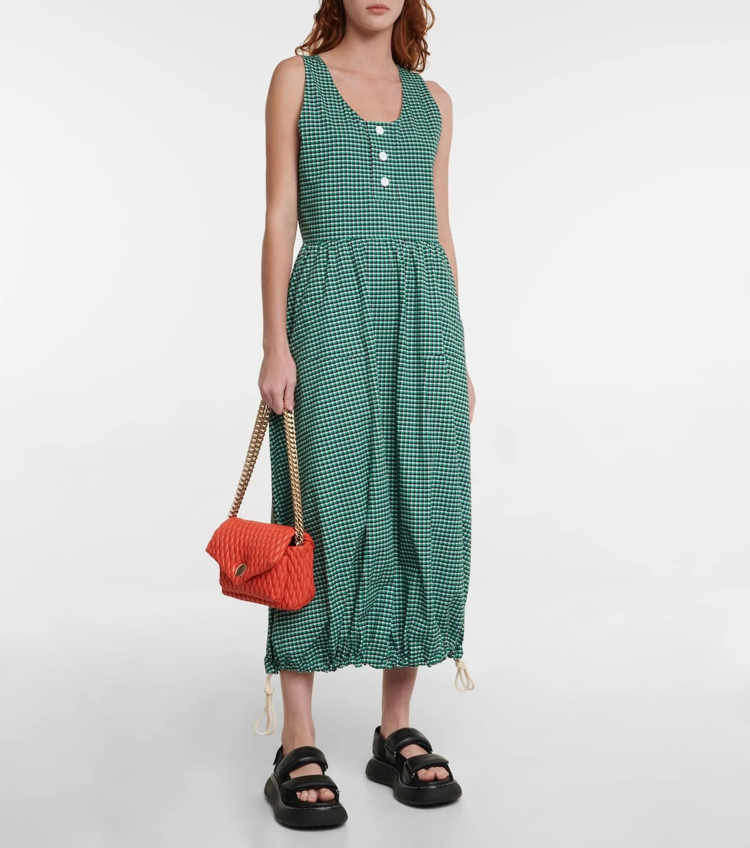 Plan C - Checked cotton dress