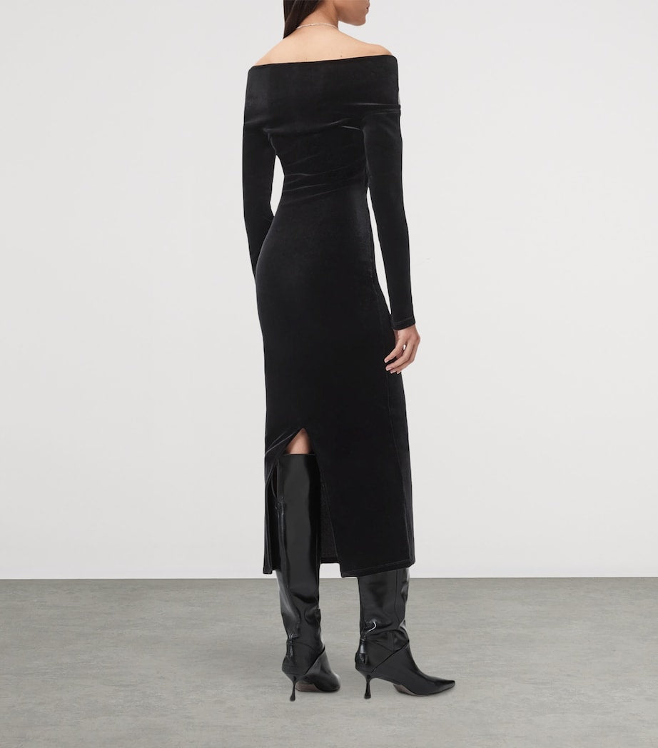 Velvet Delta Midi Dress BLACK