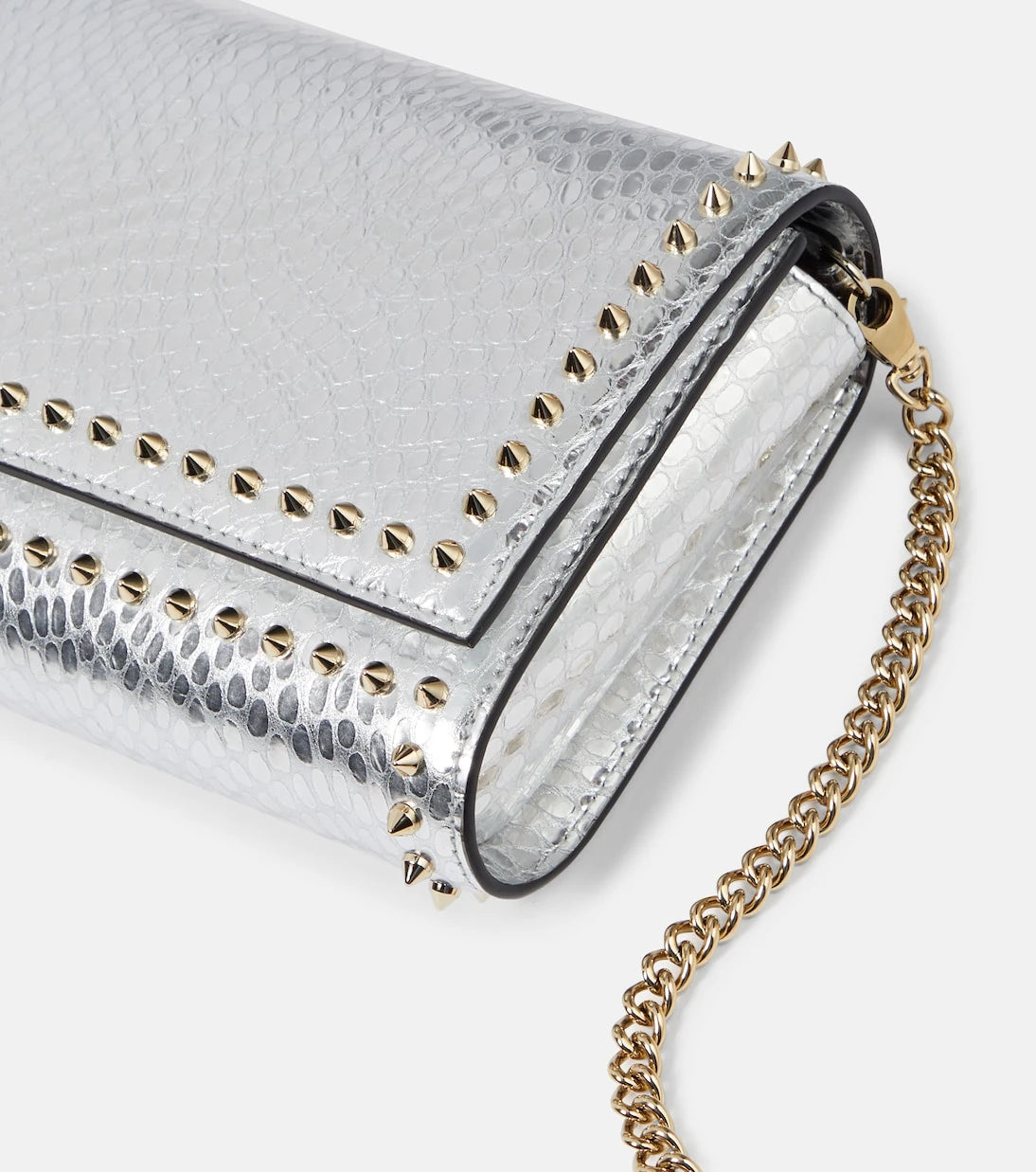 Christian Louboutin - Paloma snake-effect leather clutch