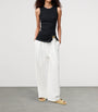LOEWE Black Cotton Draped Tank Top