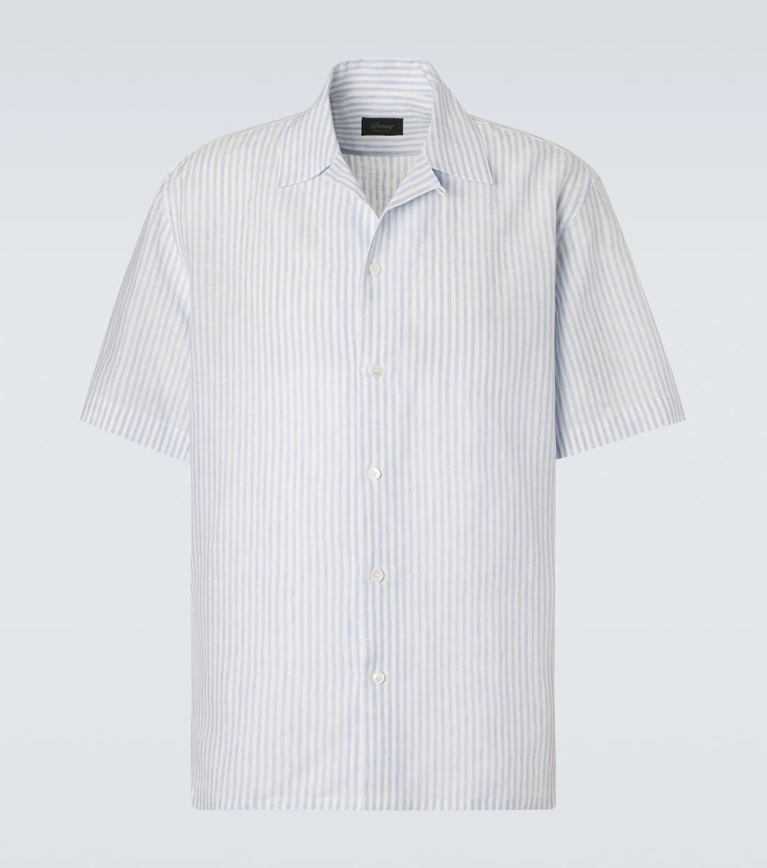 Brioni - Striped linen bowling shirt