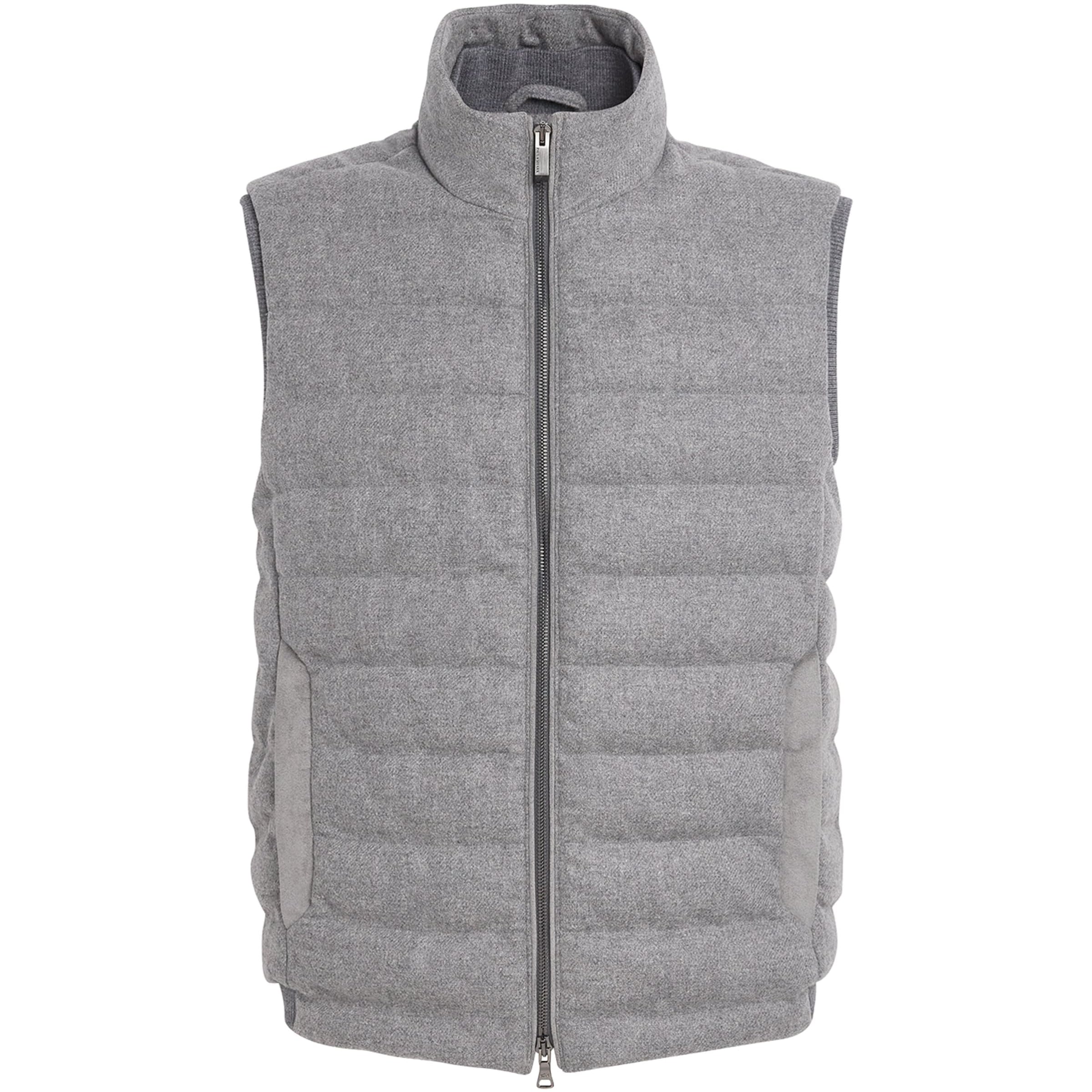 Paul & Shark Grey Wool-Cashmere Down Gilet