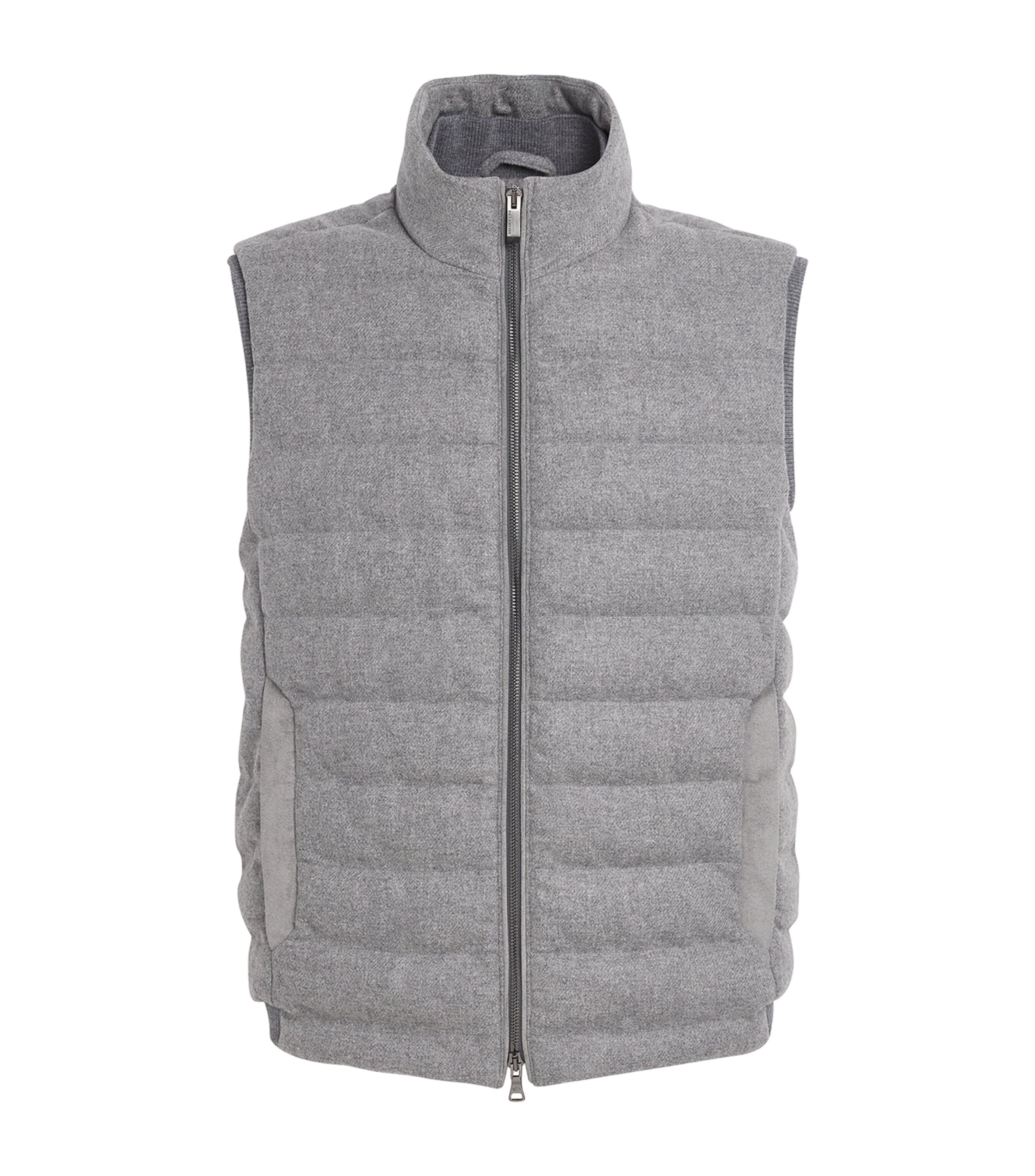 Paul & Shark Grey Wool-Cashmere Down Gilet