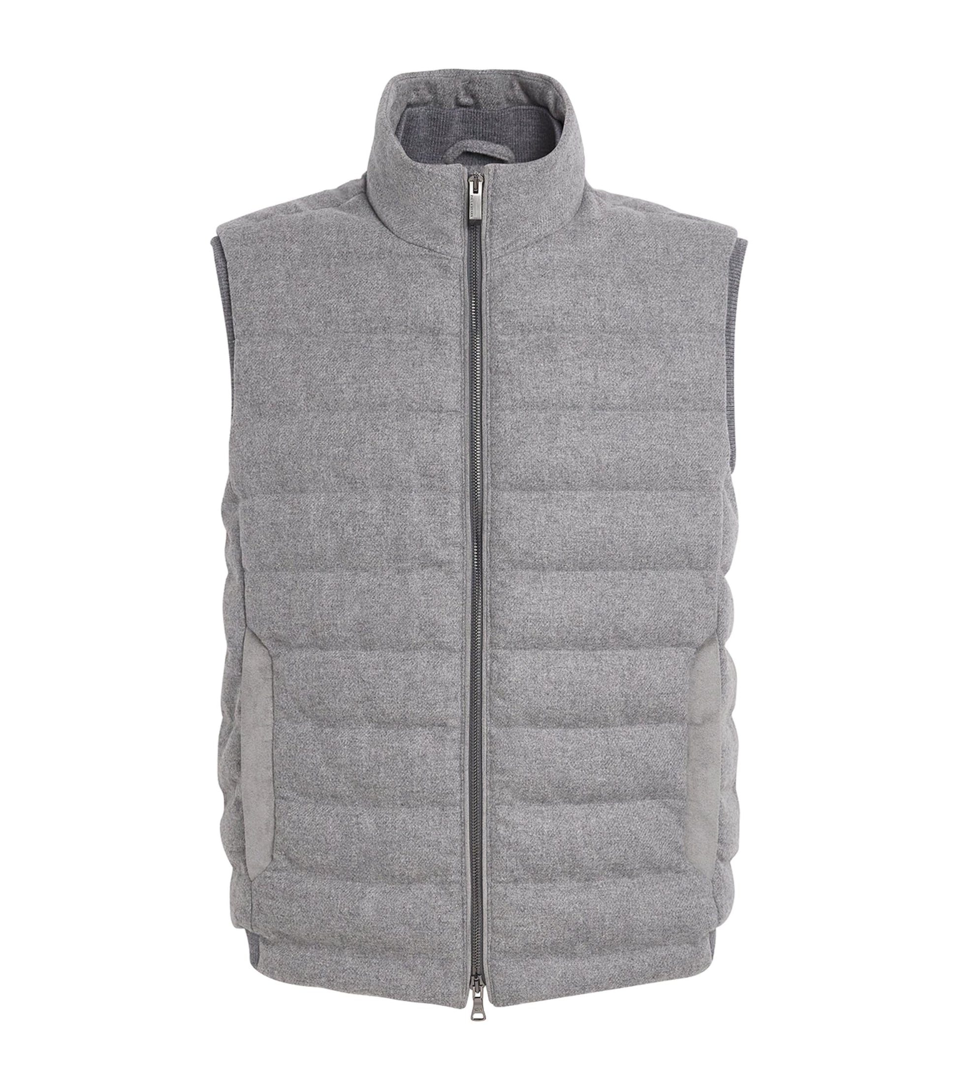 Paul & Shark Grey Wool-Cashmere Down Gilet