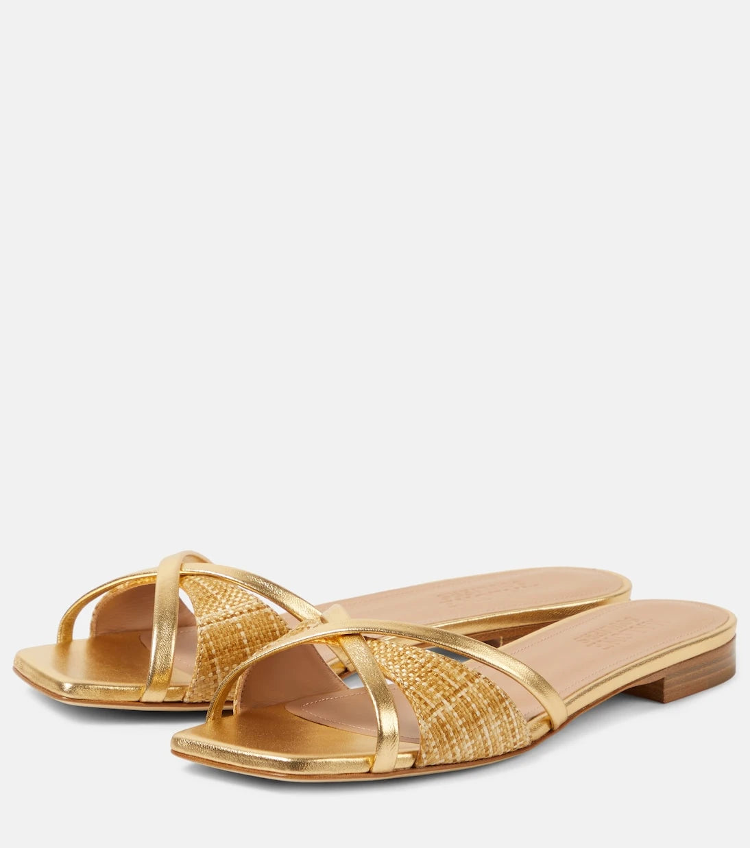 Malone Souliers - Penn raffia and metallic leather sandals