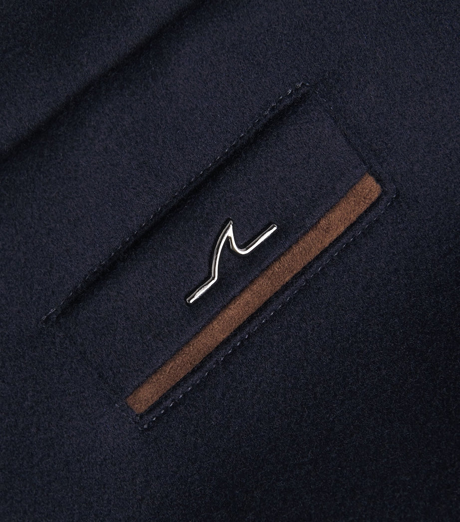 Paul & Shark Navy Cashmere Padded Hybrid Coat