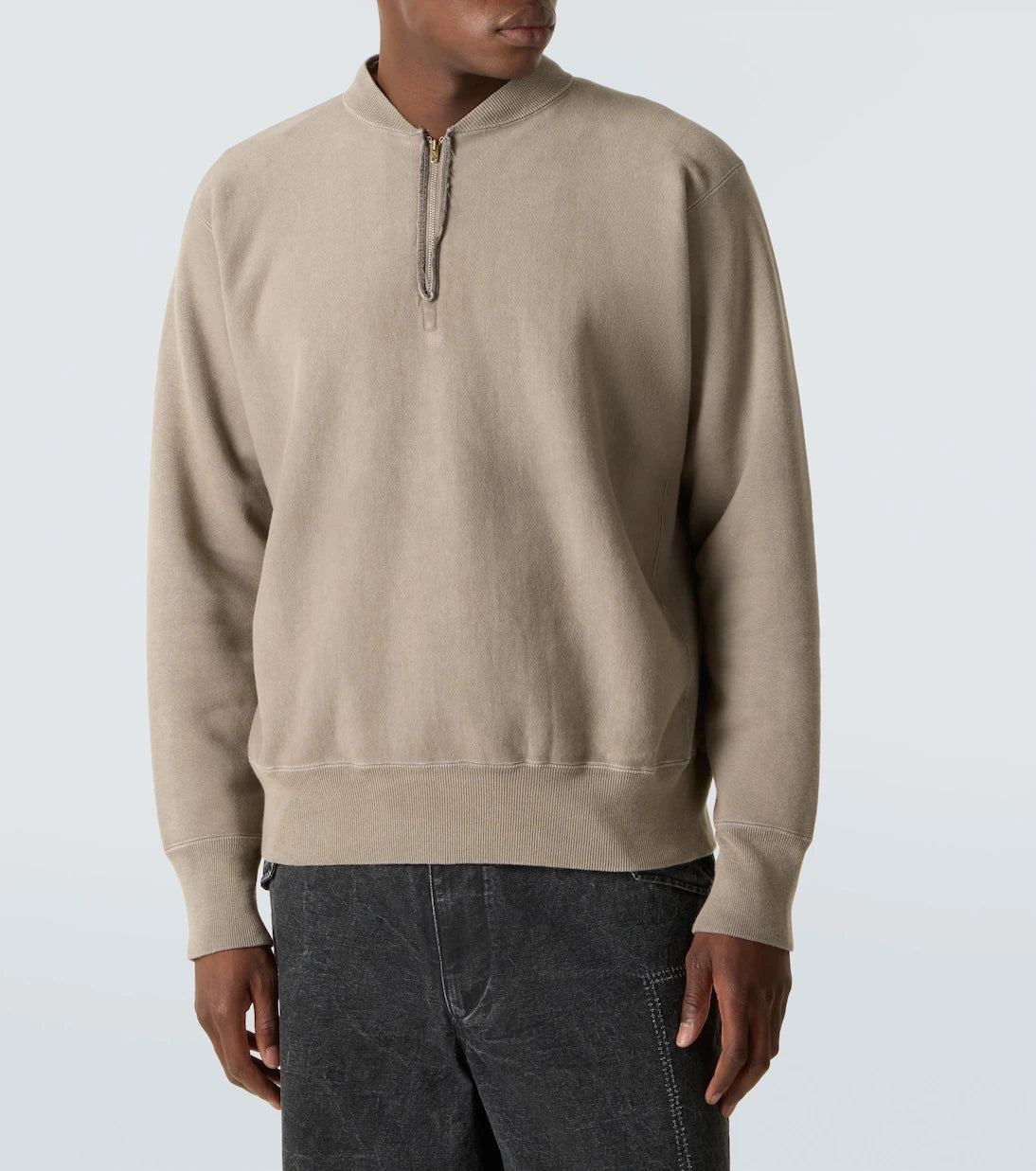 A.Presse - Vintage cotton jersey half-zip sweatshirt