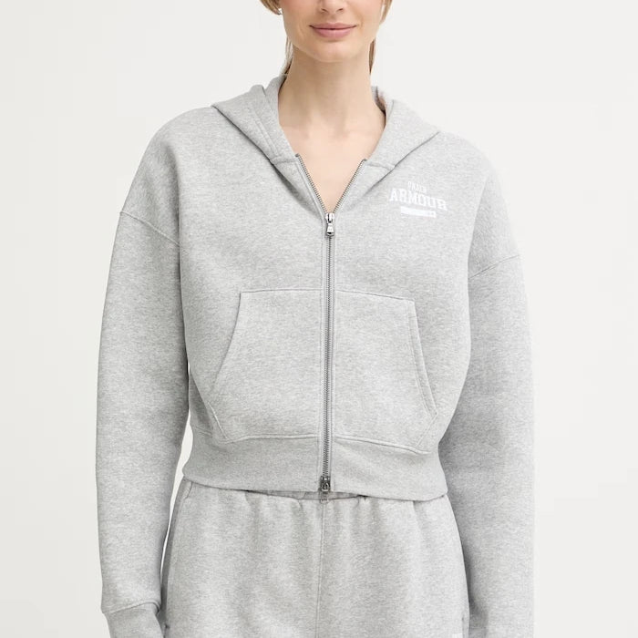 Under Armour kadın pamuklu kapüşonlu fermuarlı sweatshirt Icon