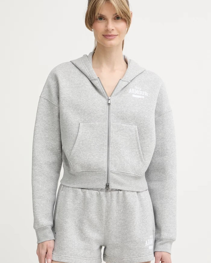 Under Armour kadın pamuklu kapüşonlu fermuarlı sweatshirt Icon
