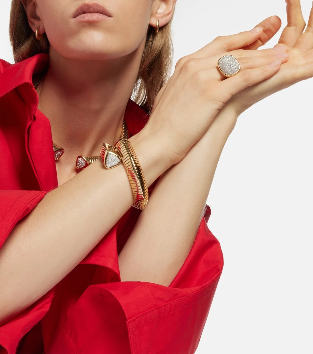 Marina B - Tigella 18kt gold ring with diamonds