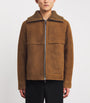 Yves Salomon Brown Suede Knit-Collar Jacket
