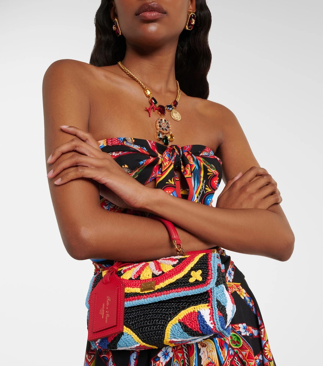Dolce&Gabbana - My Sicily Mini crochet top-handle bag