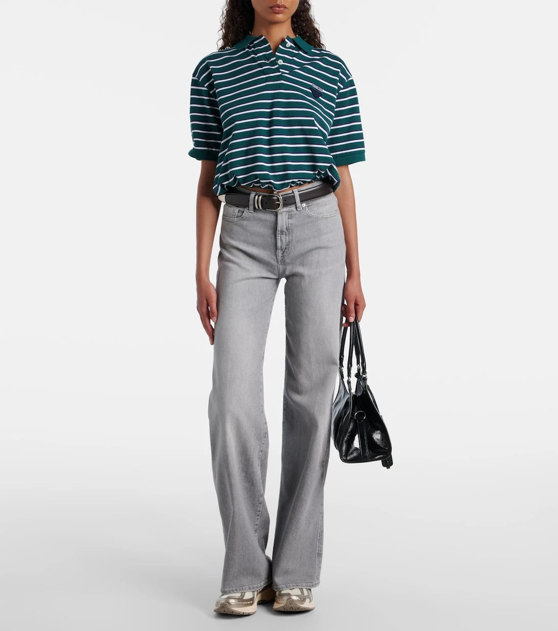 7 For All Mankind - بنطلون جينز لوتا واسع الساق بخصر مرتفع