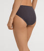 Hanro Black Cotton Seamless Midi Briefs