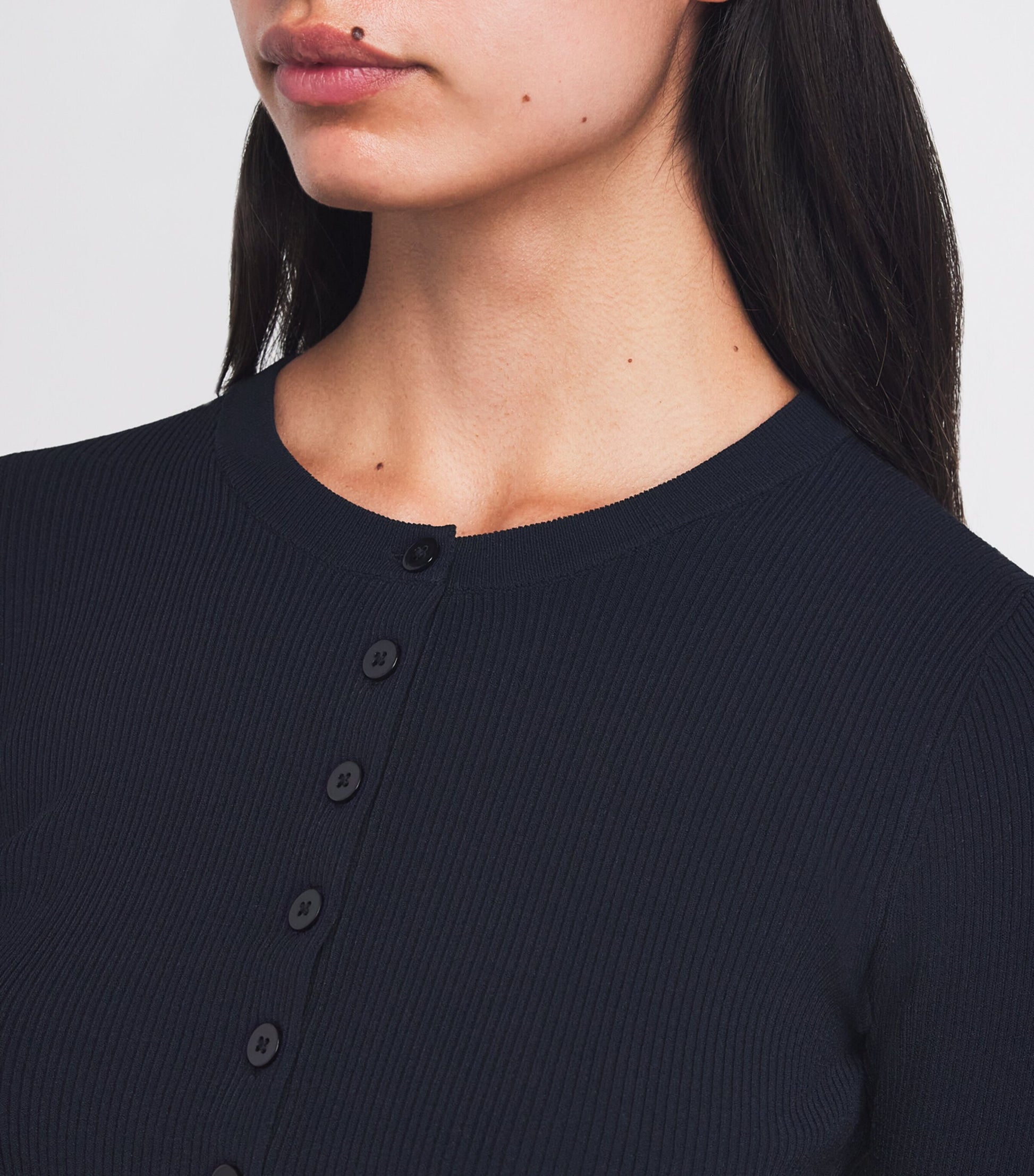 Weekend Max Mara Blue Rib-Knit Cropped Cardigan