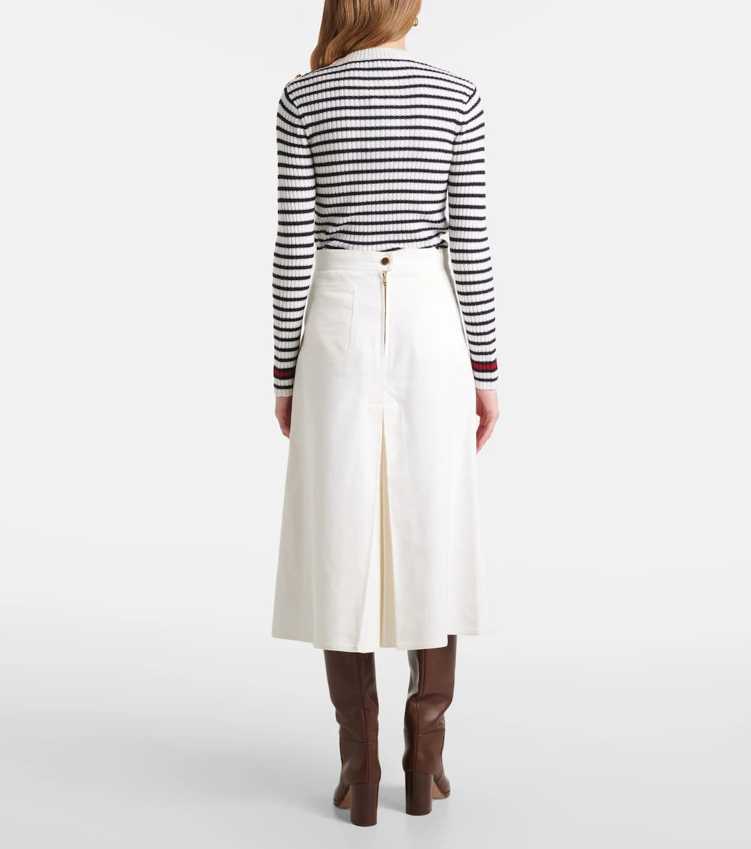 Max Mara - Renoir pleated cotton midi skirt