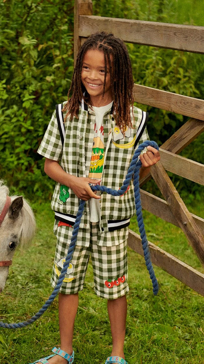 Stella McCartney Kids - Appliqué checked cotton shirt