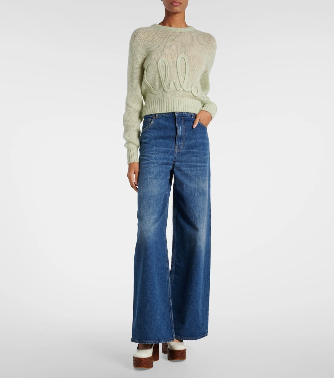 Chloé - Maxime leather Mary Jane wedge pumps