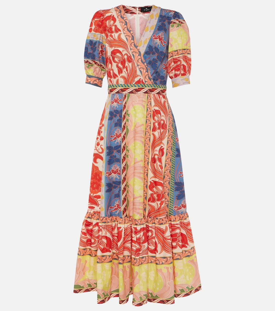 Etro - Printed cotton wrap dress