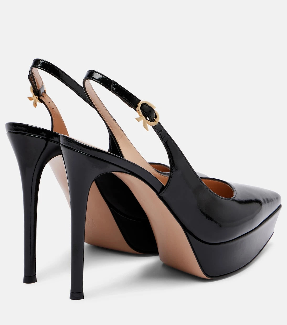Gianvito Rossi - Dasha 115 patent leather platform slingback pumps