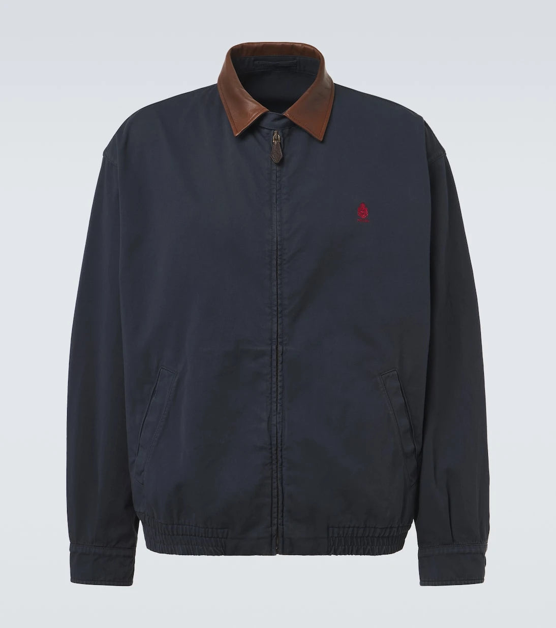 Prada - Leather-trimmed cotton canvas blouson jacket
