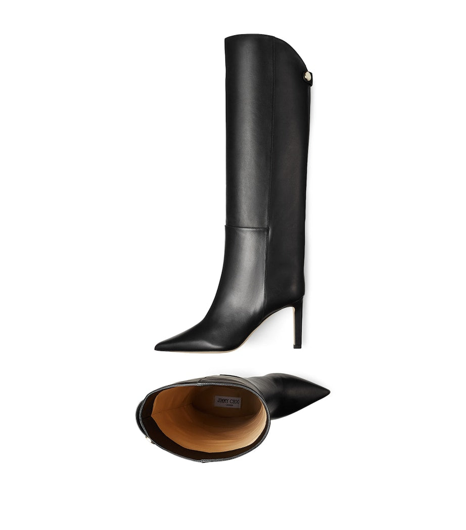 Jimmy Choo Black Alizze 85 Leather Knee-High Boots
