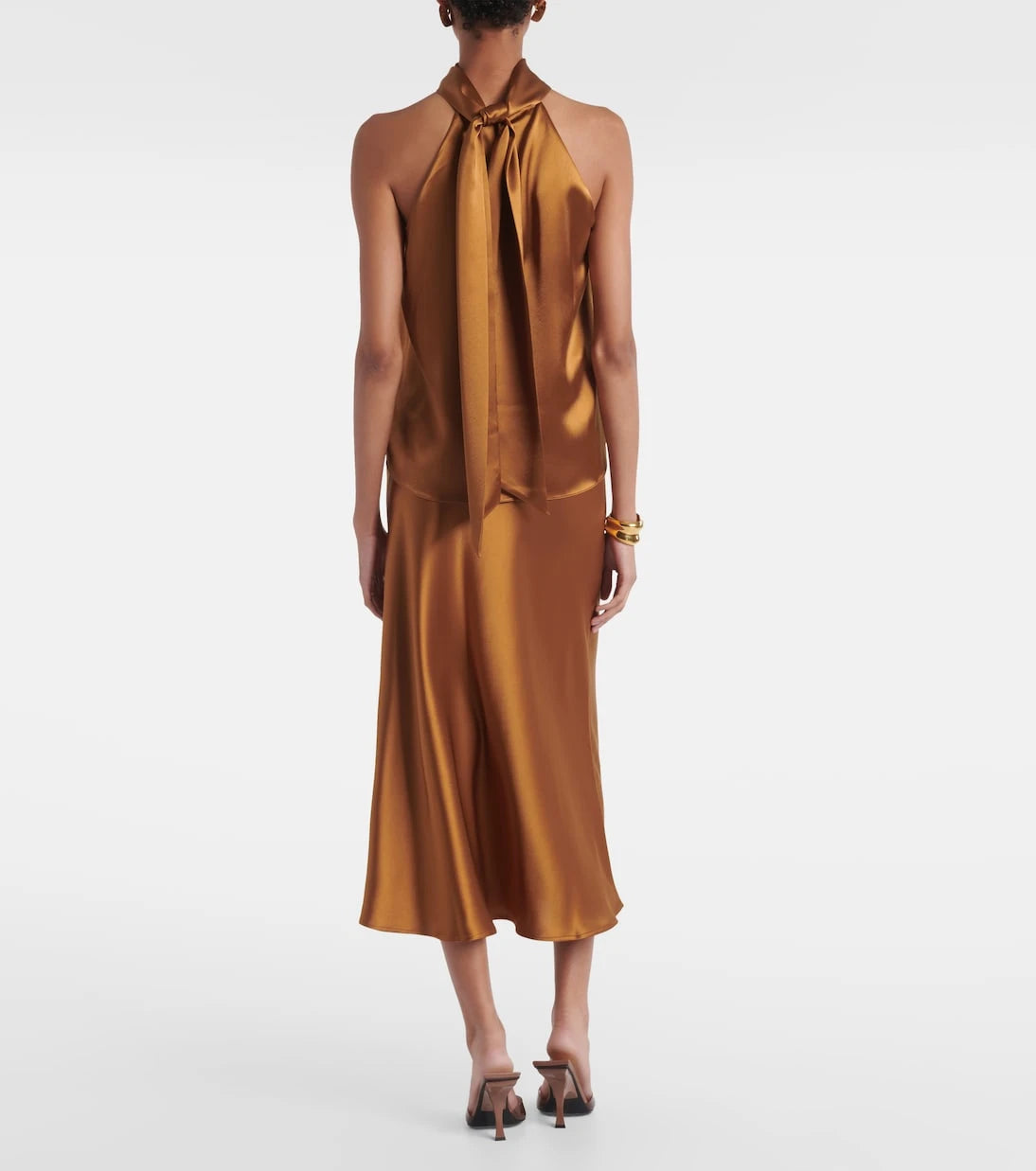 Galvan - Sienna halterneck satin top