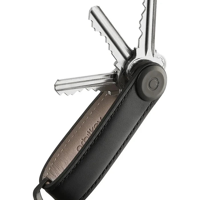Ключодържател Orbitkey Leather Black 8,5 cm