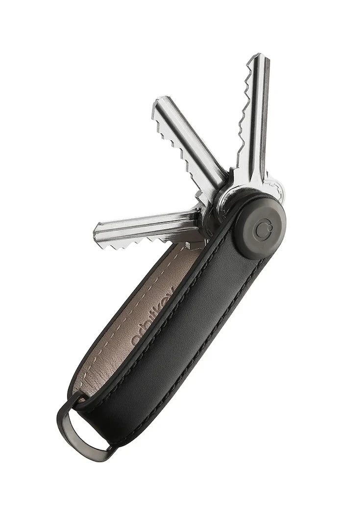 Ключодържател Orbitkey Leather Black 8,5 cm