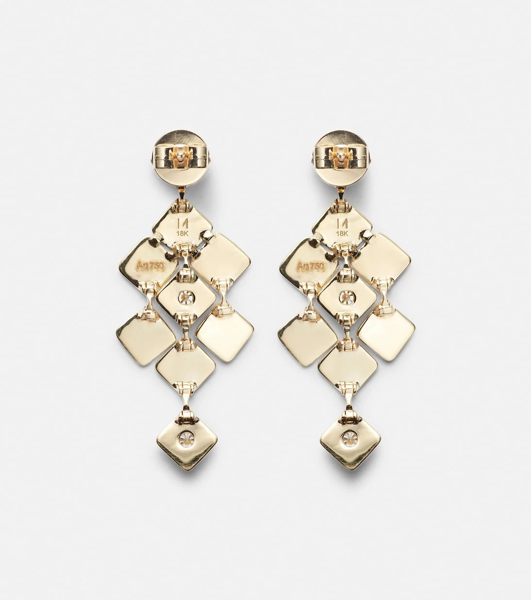 Ileana Makri - Tile Temple 18kt gold drop earrings with diamonds