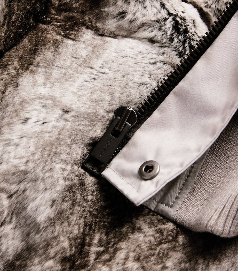 Yves Salomon White Down Coyote Fur-Trim Parka