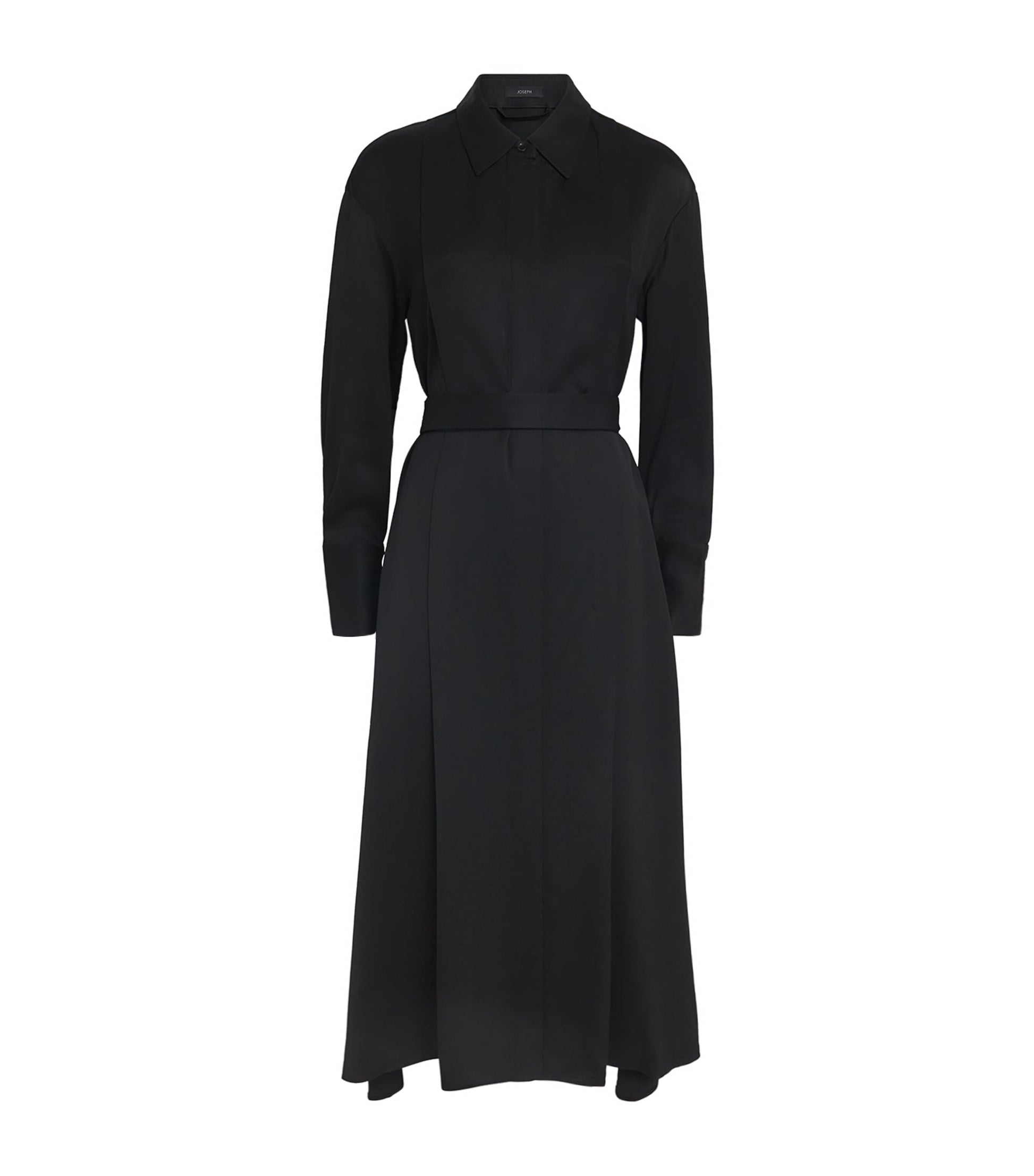 Joseph Black Crepe Orlan Midi Shirt Dress
