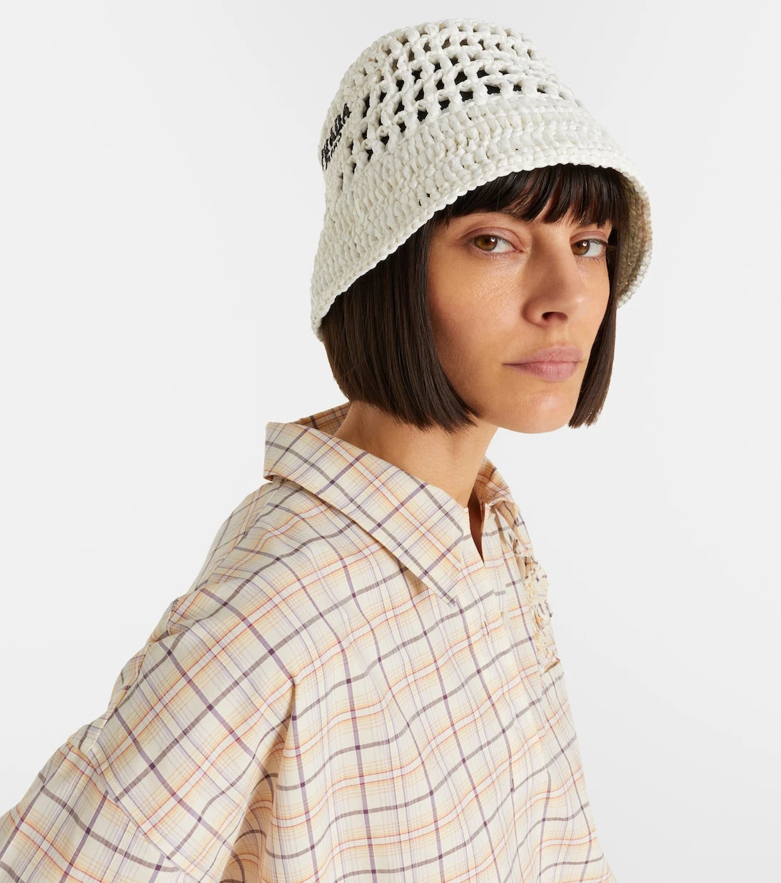 Prada - Raffia-effect bucket hat