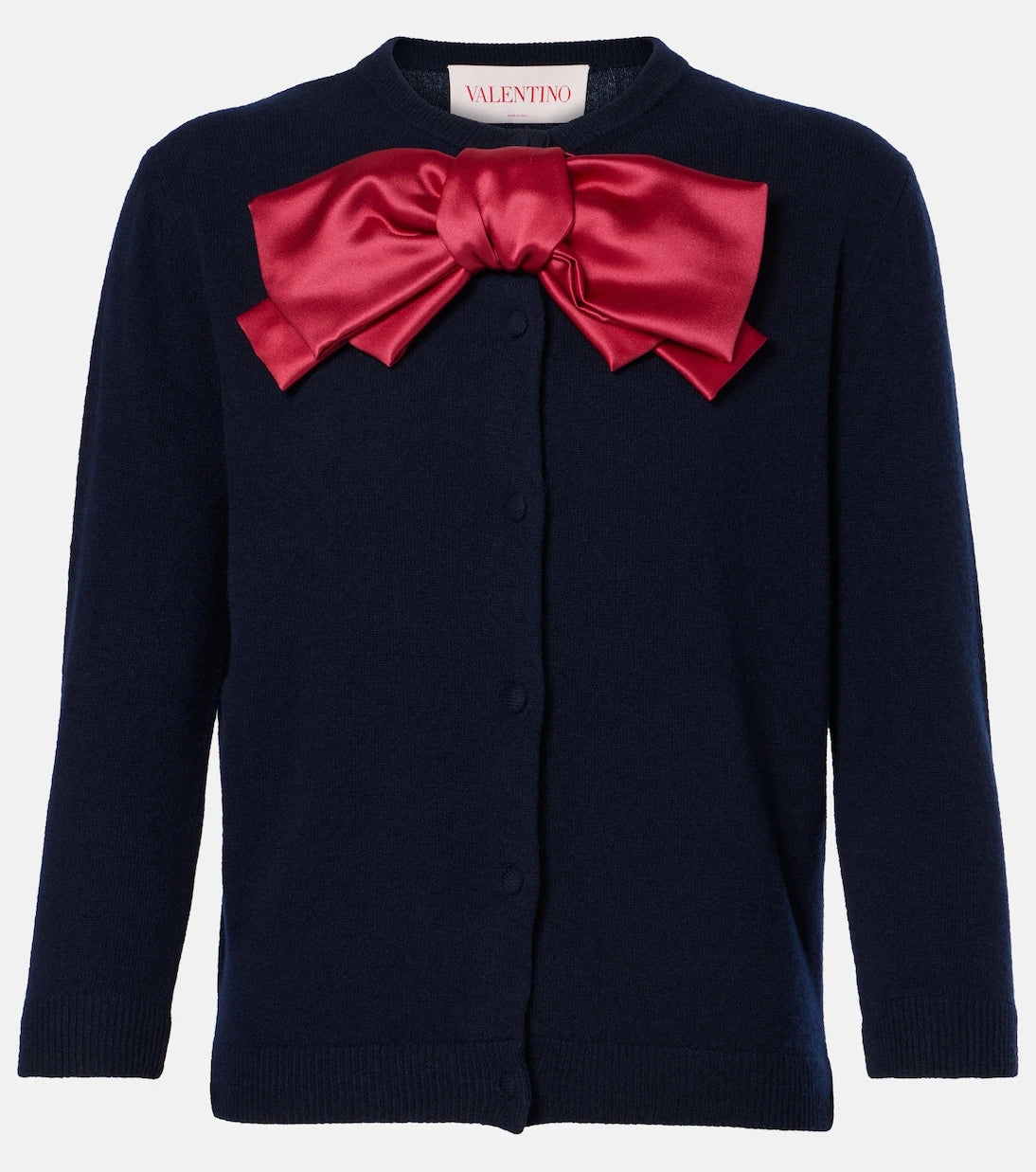 Valentino - Bow-detail wool cardigan